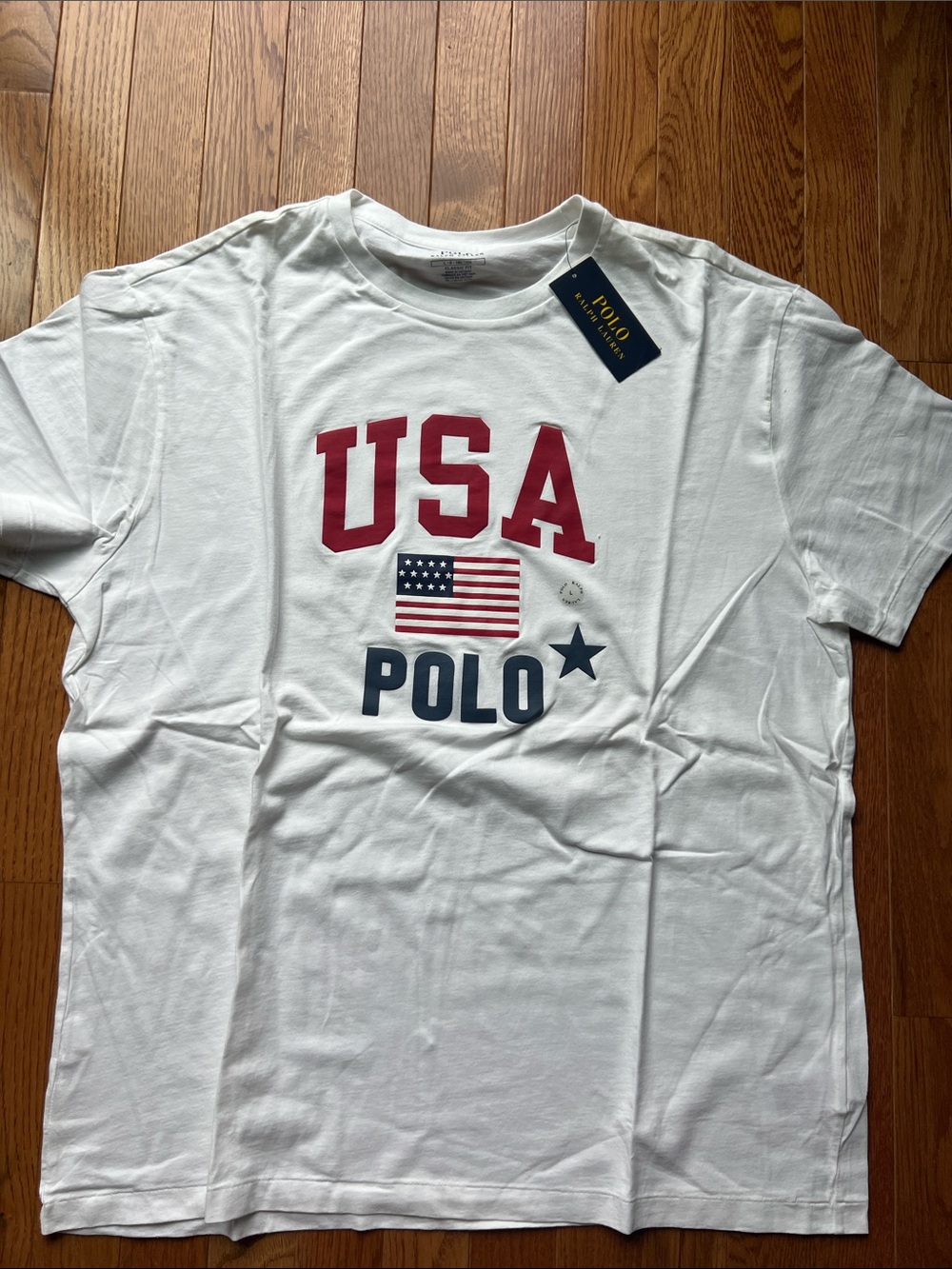 Polo by Ralph Lauren White USA Graphic Short Sleeve Tee